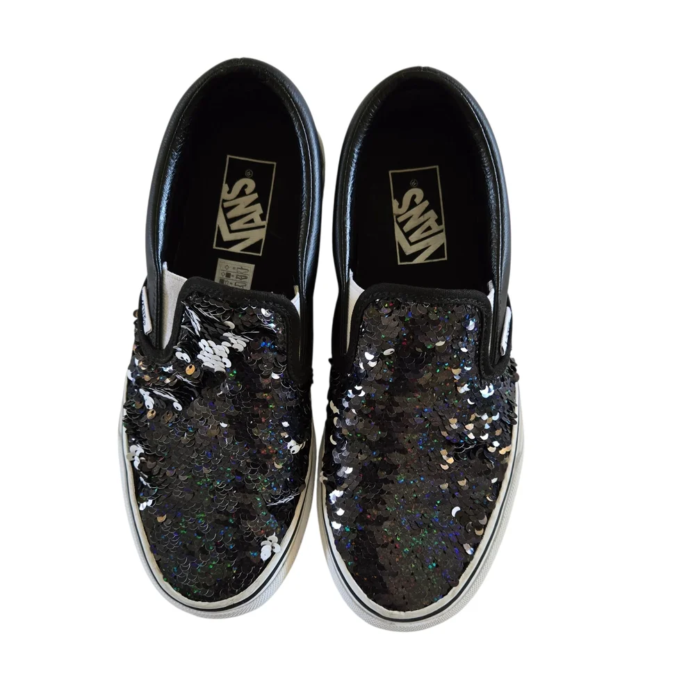 Vans Black‎ Sequin Slip-On Sneakers - Picture 3 of 11